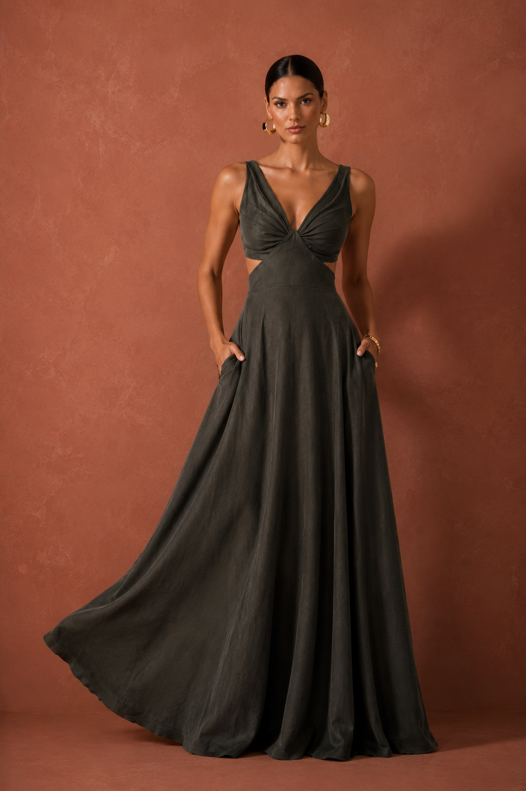 Vestido Quindio verde militar