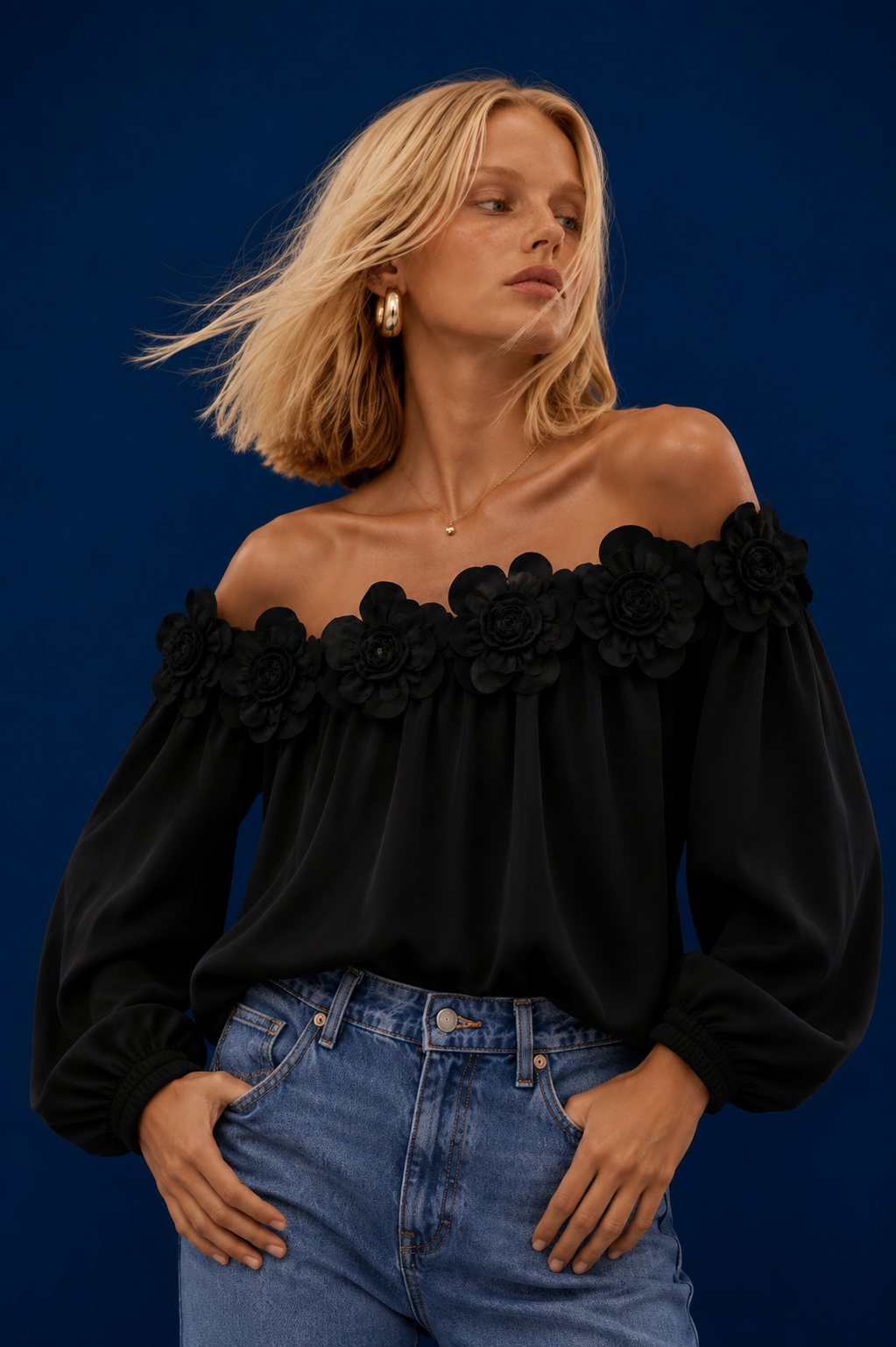 Blusa Magnoleah negro