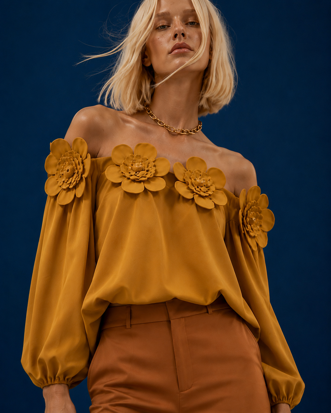 Blusa Magnoleah mostaza