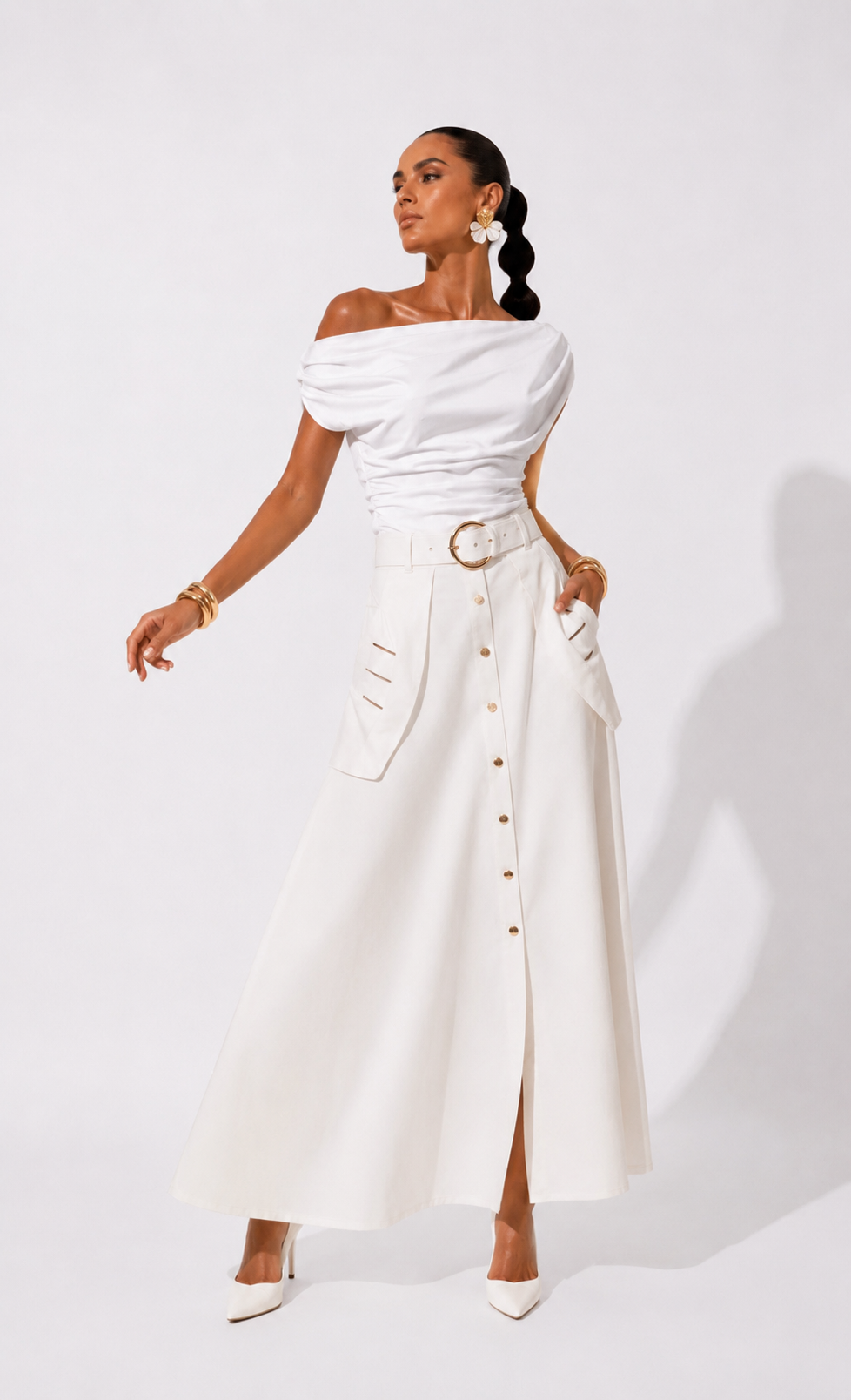 Falda Pétalos Blanco