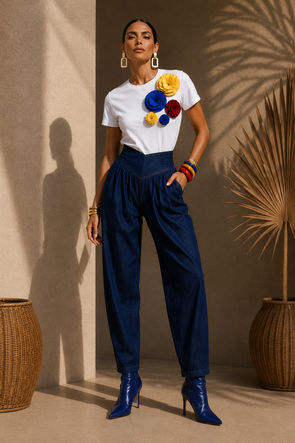 Camiseta Colombia Florece blanca