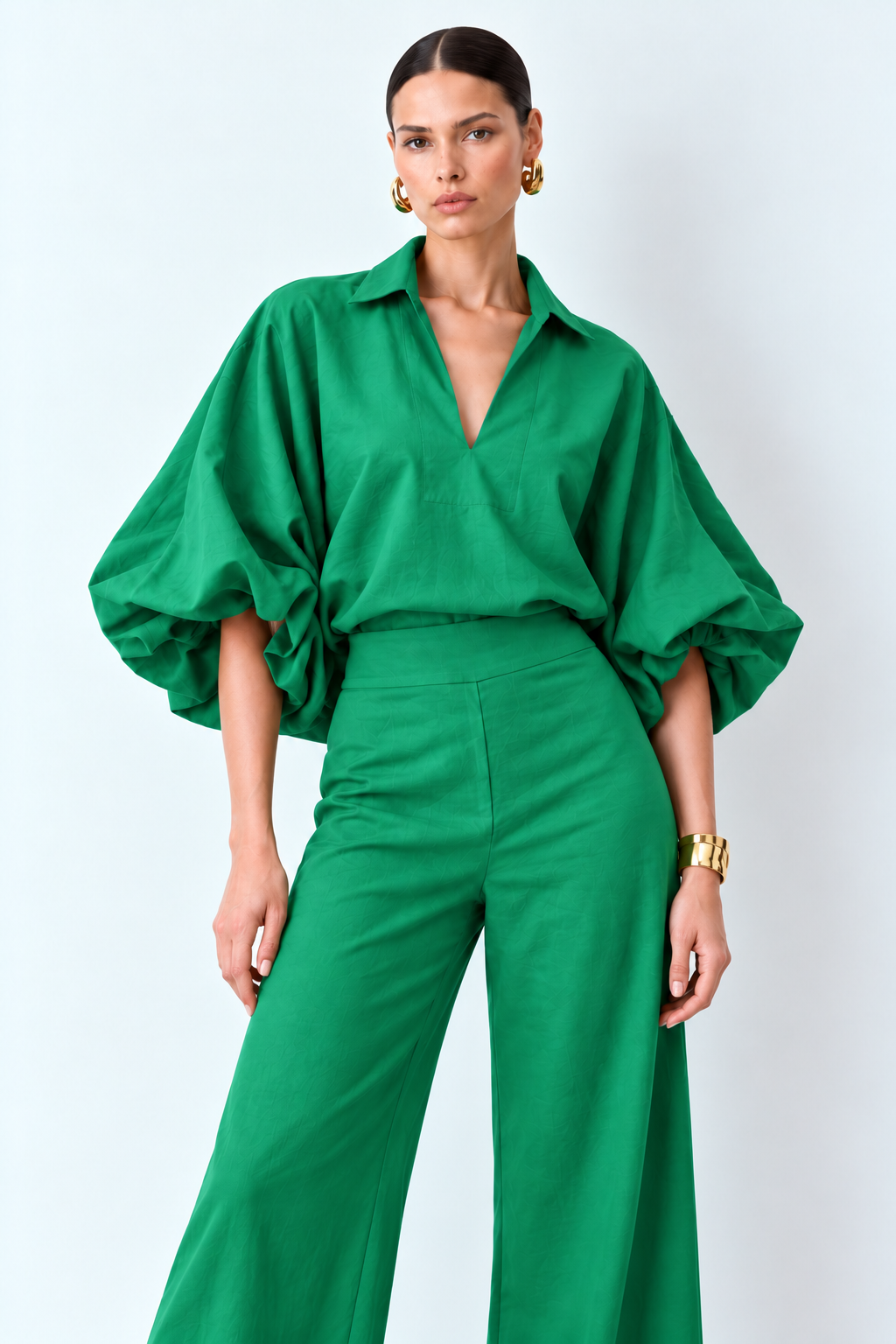 Blusa Popular Lino verde Cali