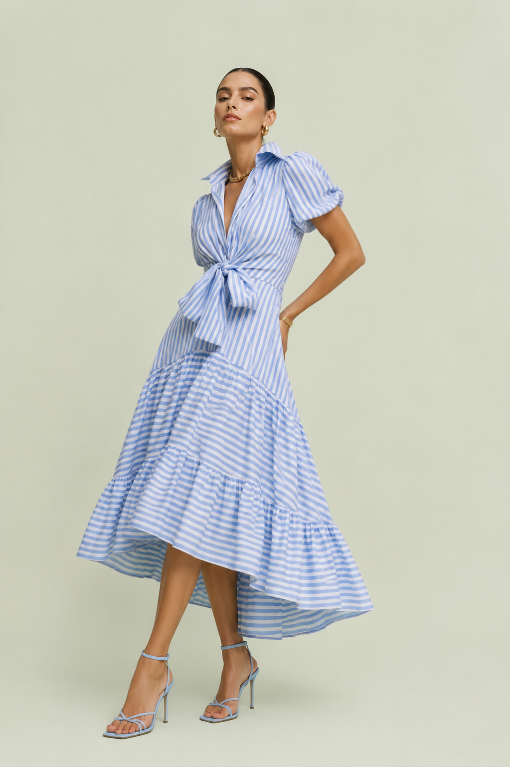 Vestido Filandia rayas azules