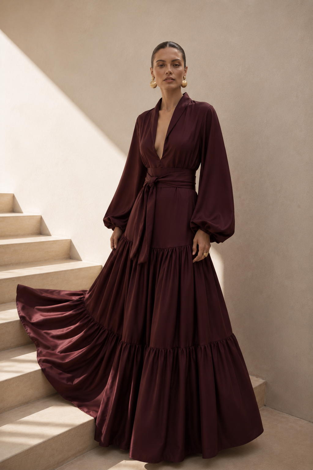 Vestido Granada vinotinto