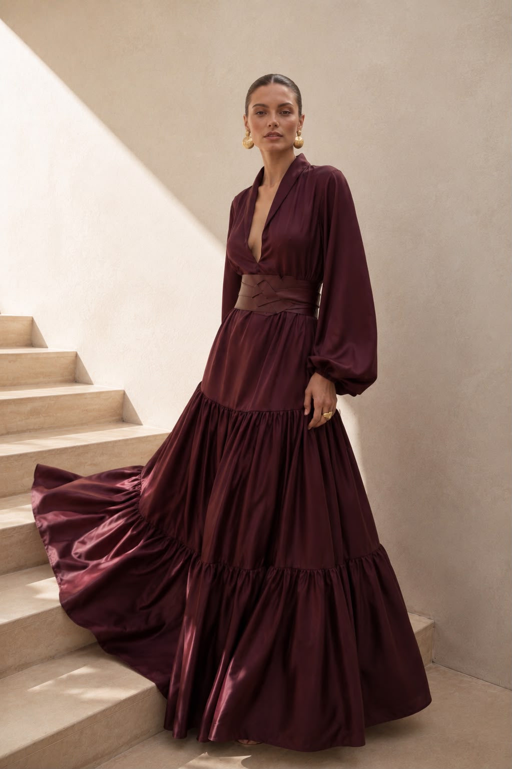Vestido Granada vinotinto