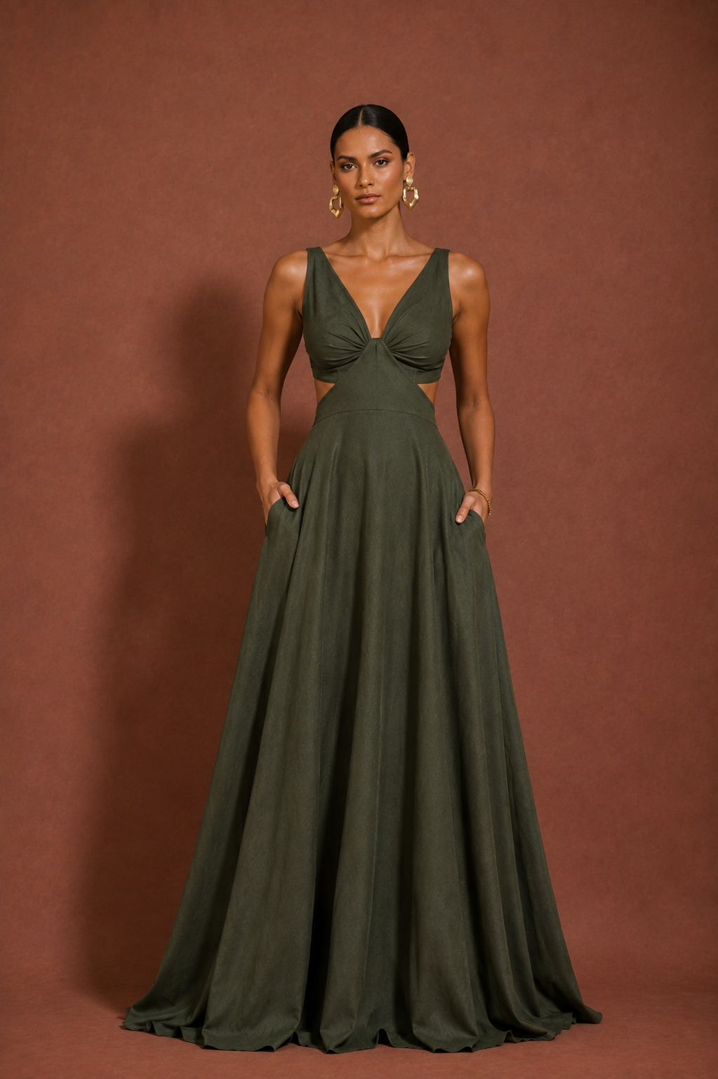 Vestido Quindio verde militar