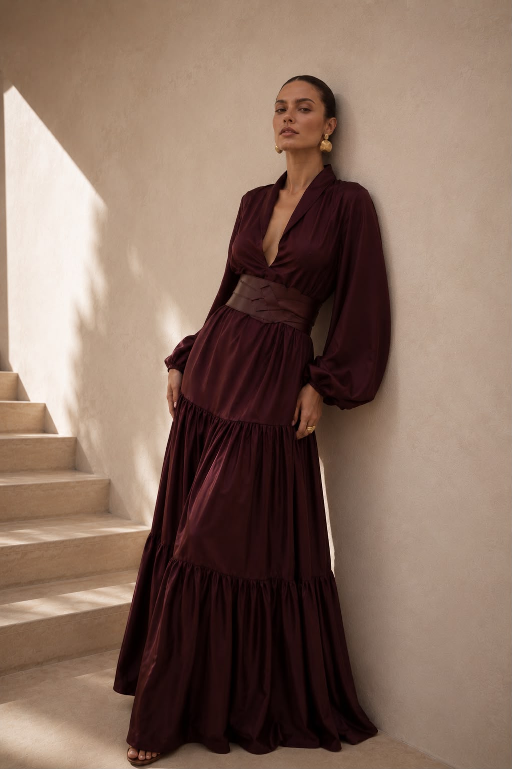 Vestido Granada vinotinto