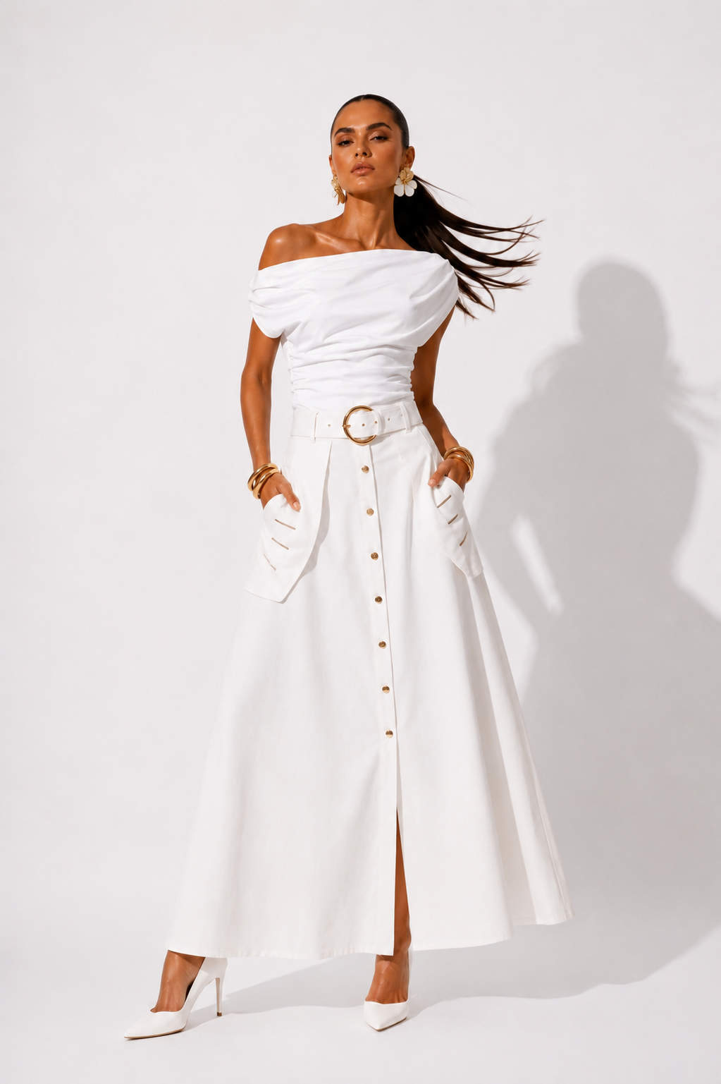 Falda Pétalos Blanco