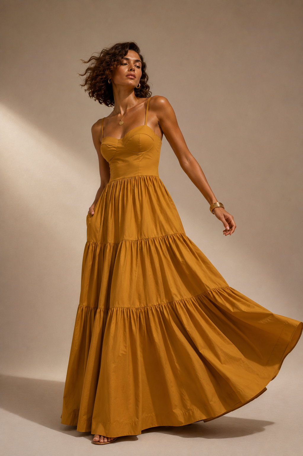 Vestido Pijao mostaza
