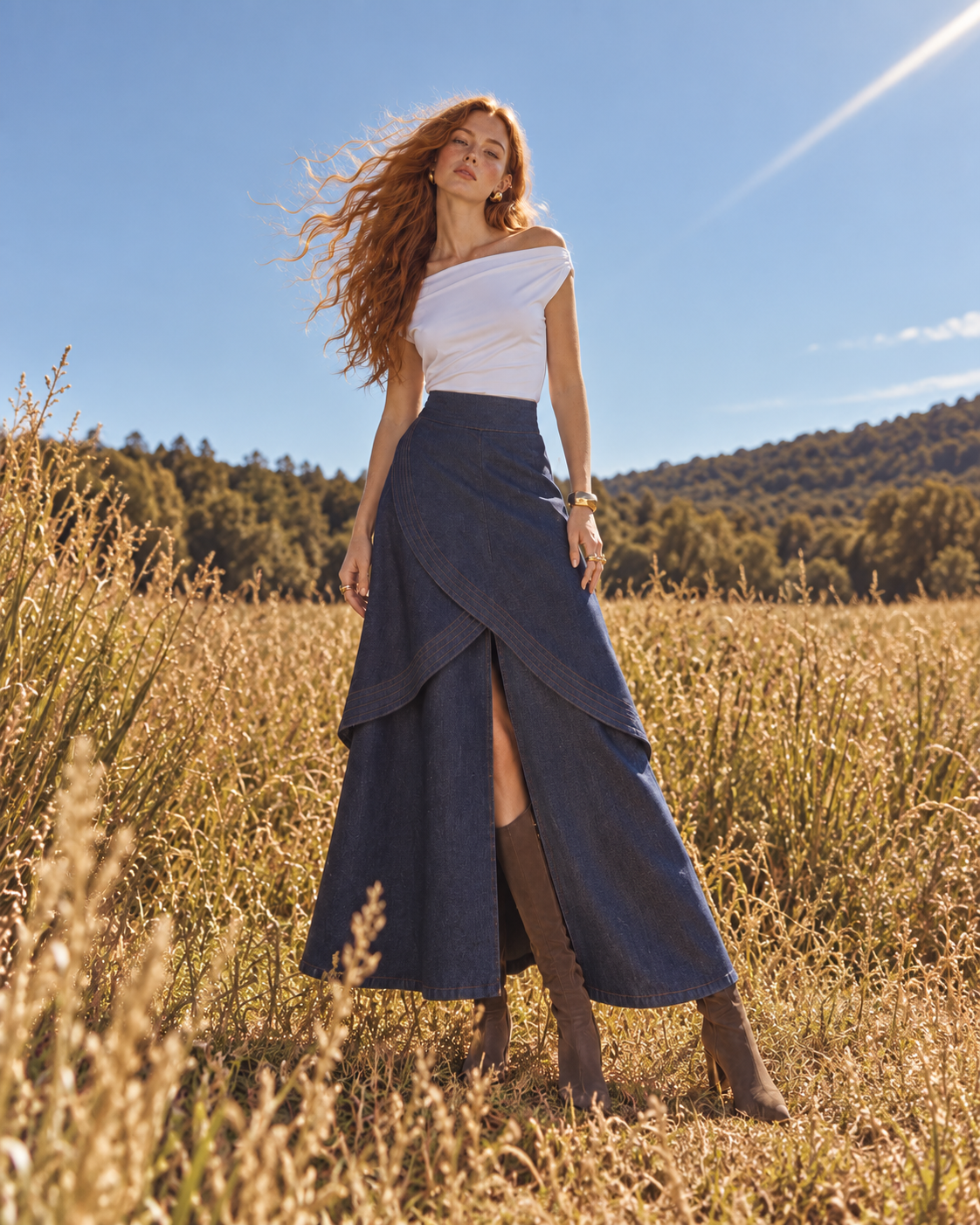 Falda Cachira Jean Azul