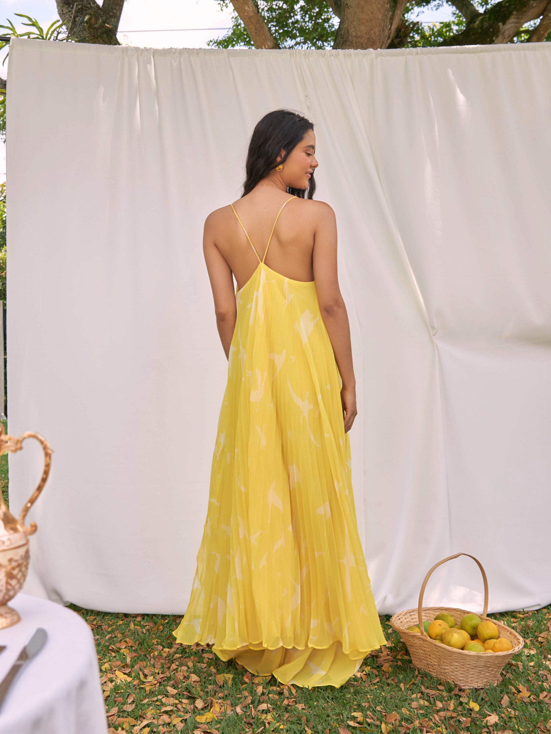 Vestido Aratoca Amarillo Gaviotas Estampado
