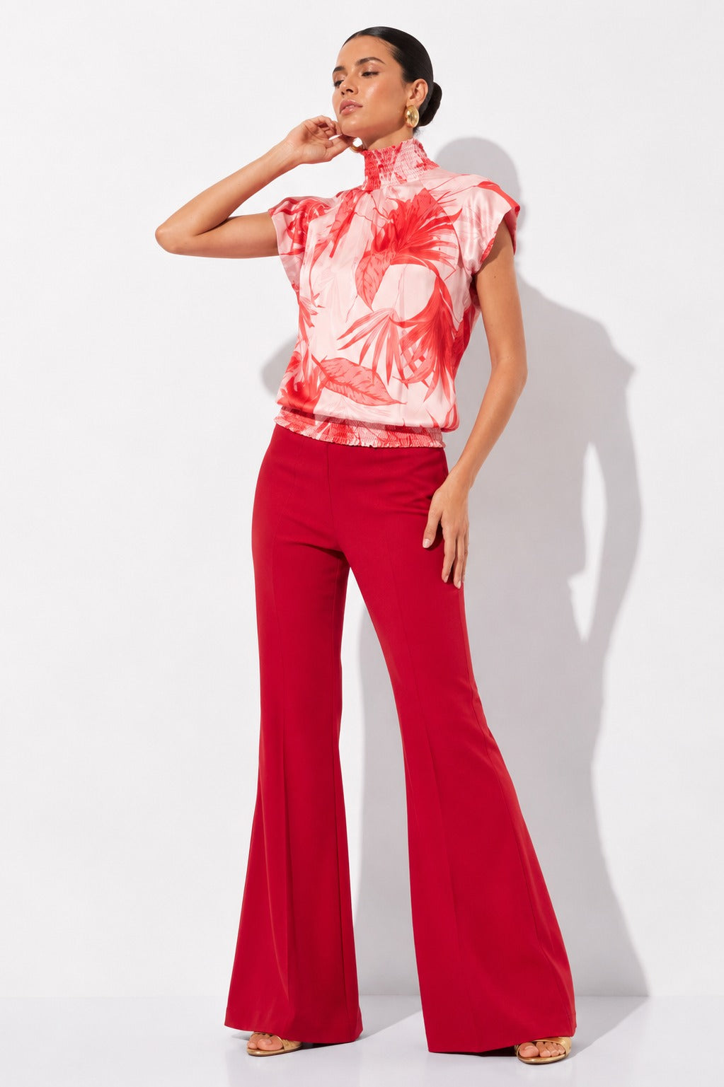 Blusa Brasia Flores Rojas