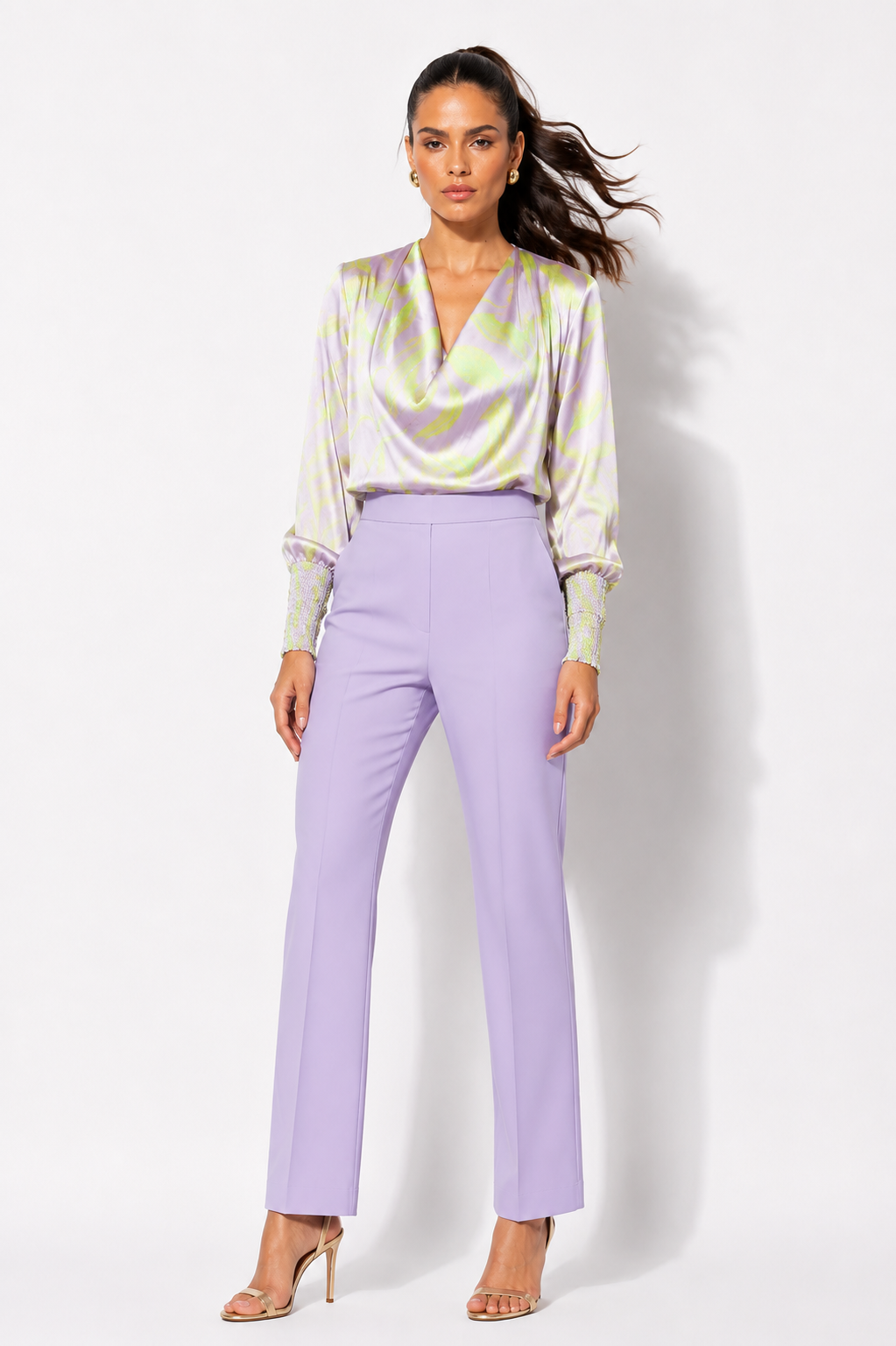 Blusa Shadow Plumas Lila
