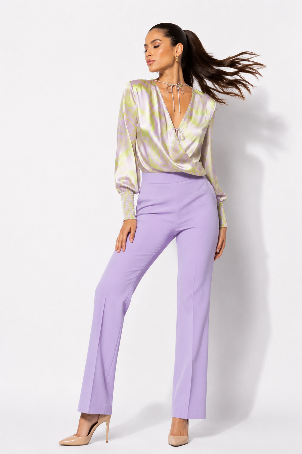 Blusa Shadow Plumas Lila