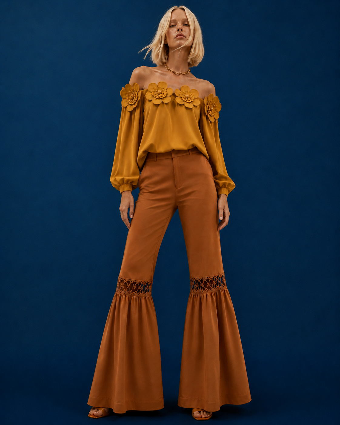 Blusa Magnoleah mostaza
