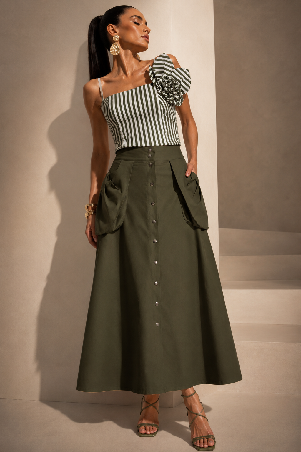 Top Berlim Rayas verdes