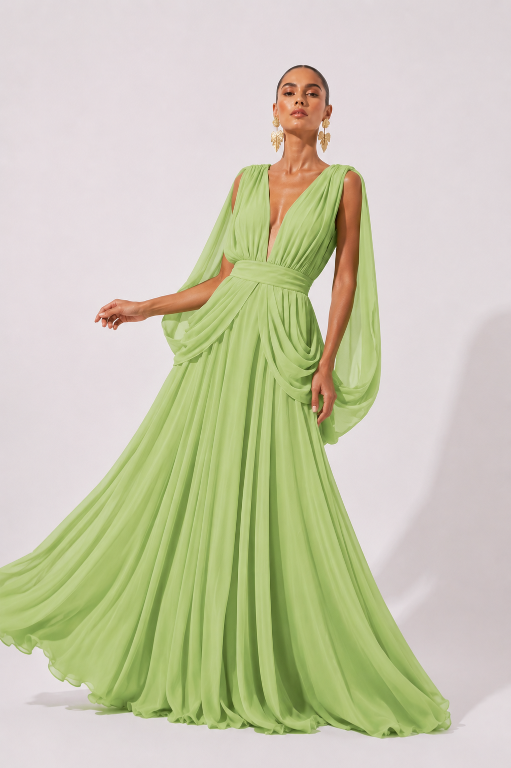 Vestido Hinora Verde Limon