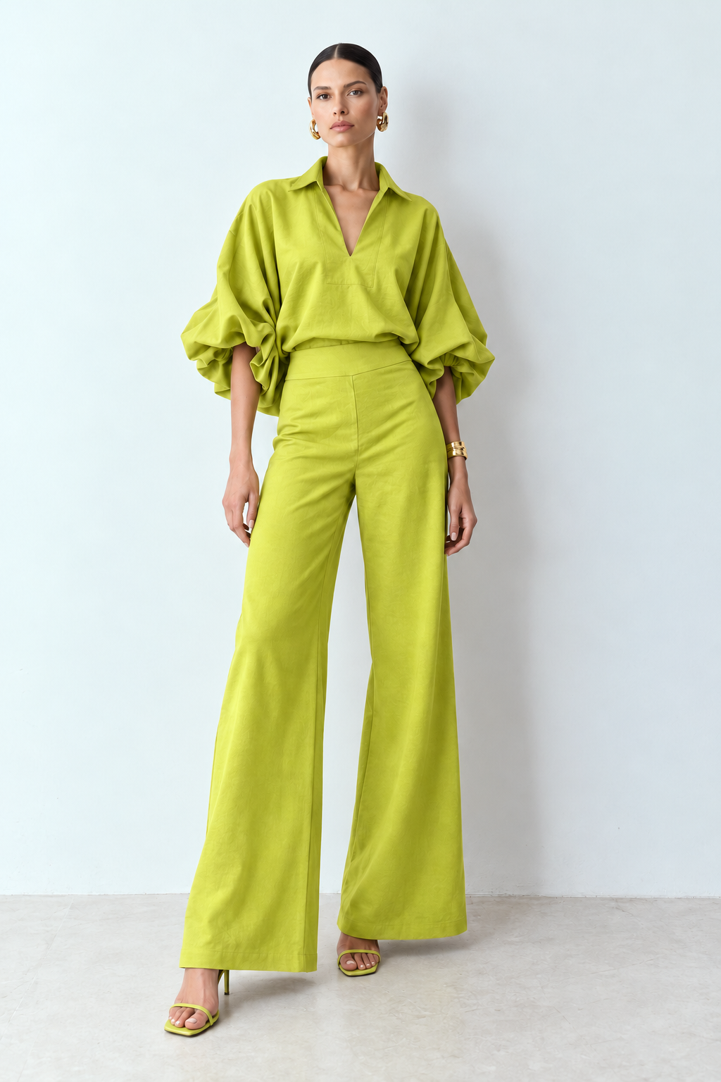 Blusa Popular Lino verde pistacho