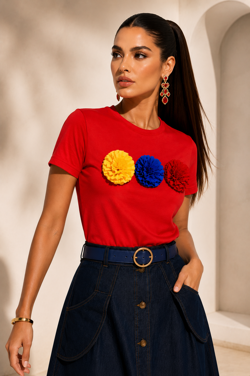 Camiseta Colombia rojo