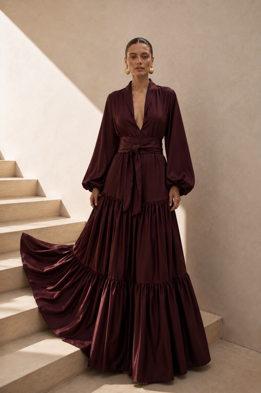 Vestido Granada vinotinto