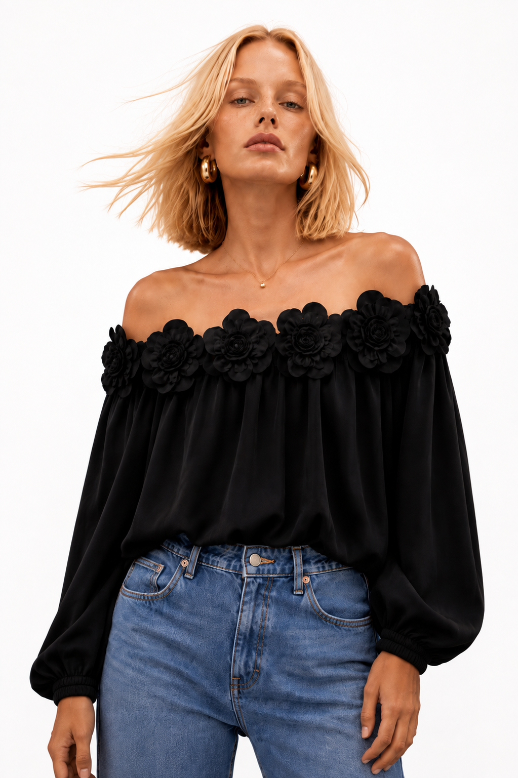 Blusa Magnoleah negro