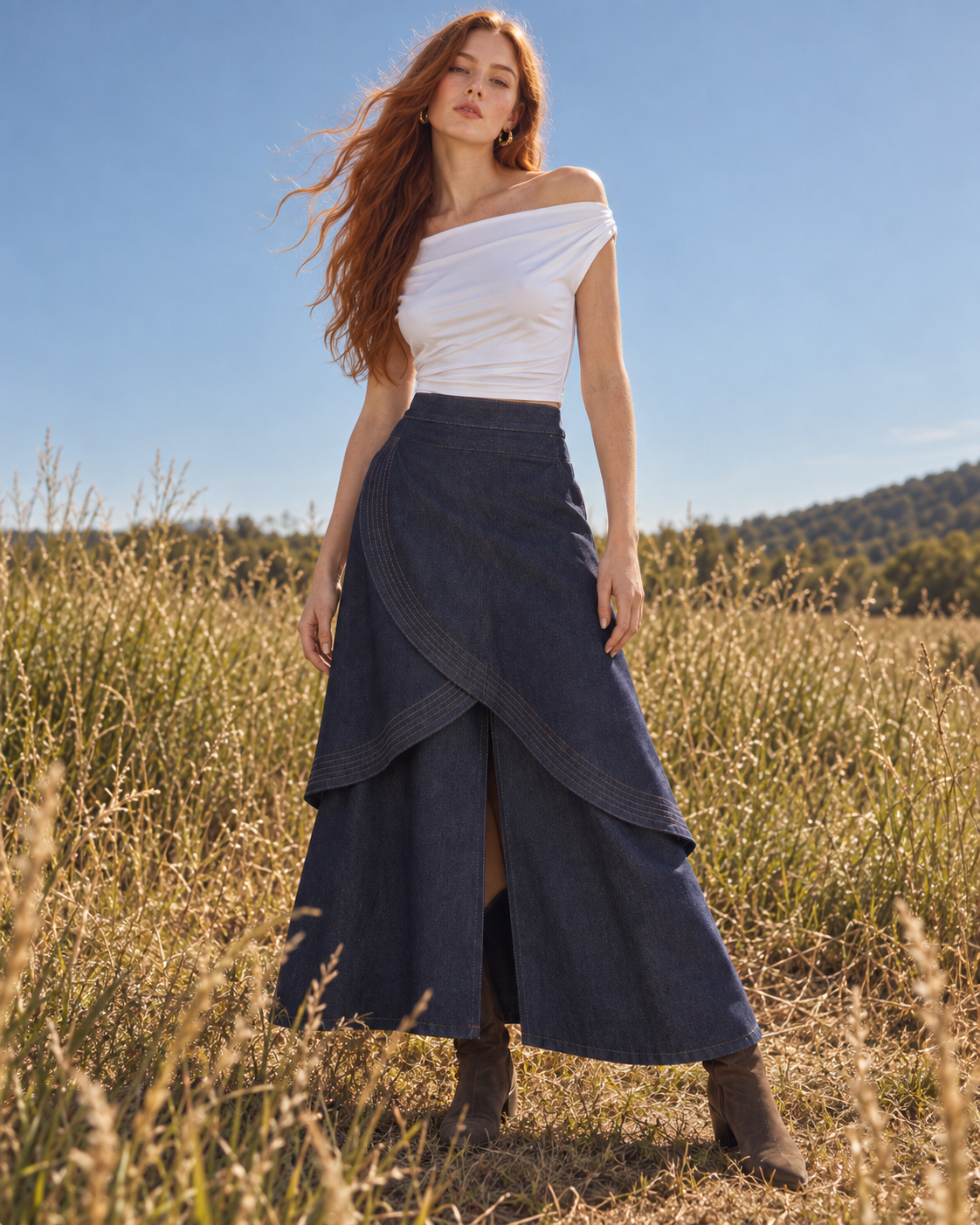 Falda Cachira Jean Azul
