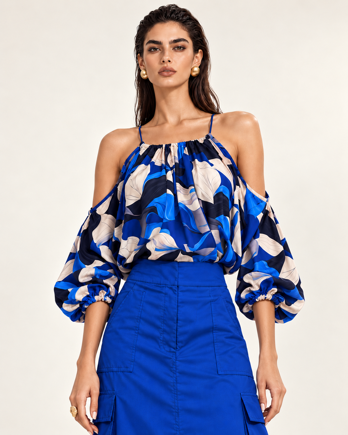 Blusa Bingo azul estampado