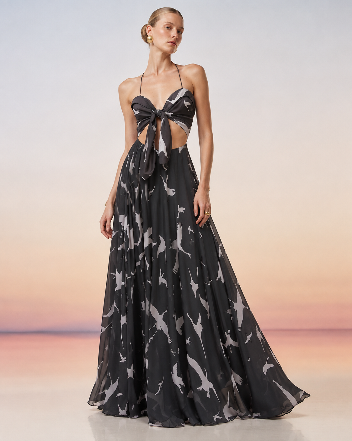 Vestido Gil Gaviotas Negras