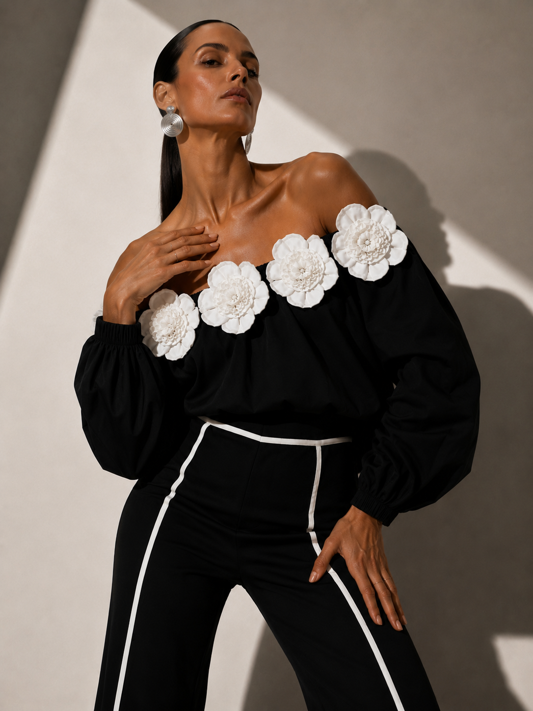 Blusa Magnoleah negra + Blanca