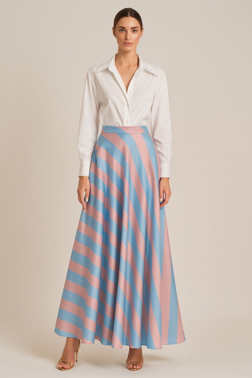 Falda Celebes Rayas Turquesa
