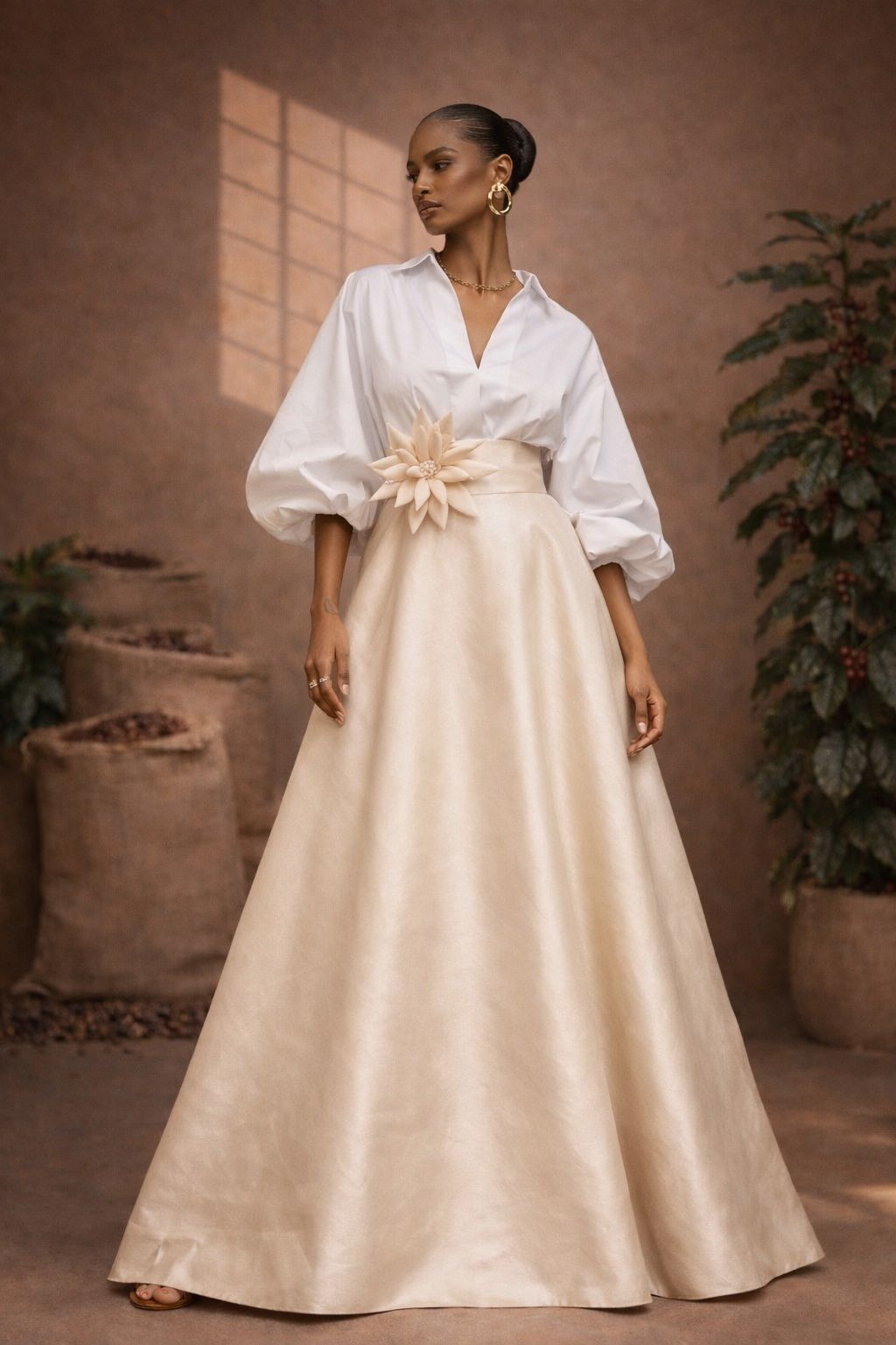 Falda Guadalupita Beige