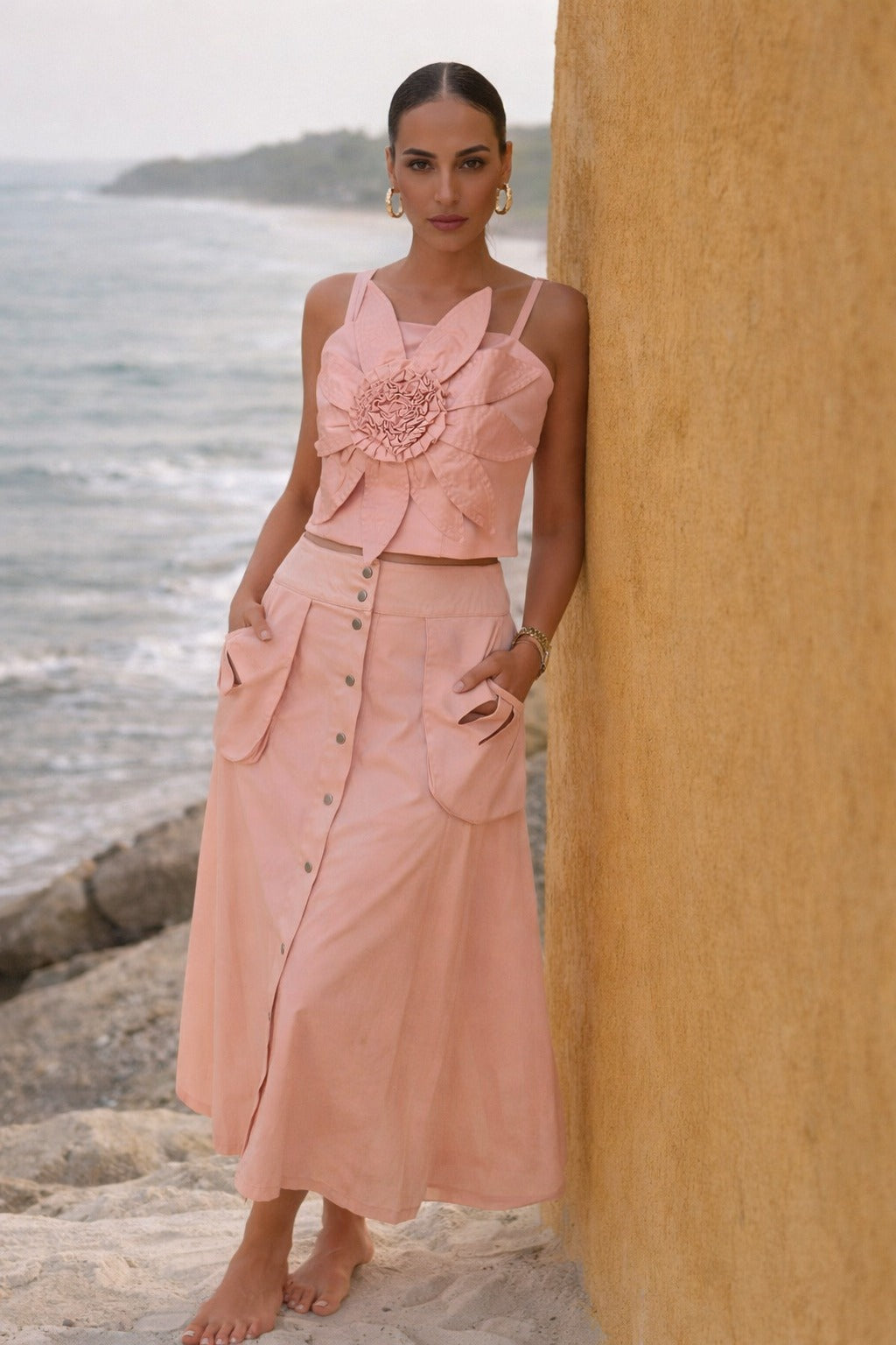 Falda Pétalos Palo De Rosa