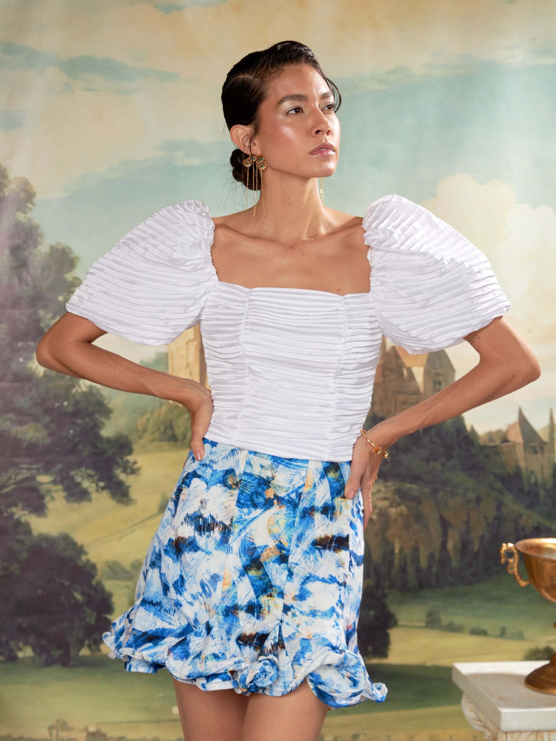 Falda Kuus Estampado Azul