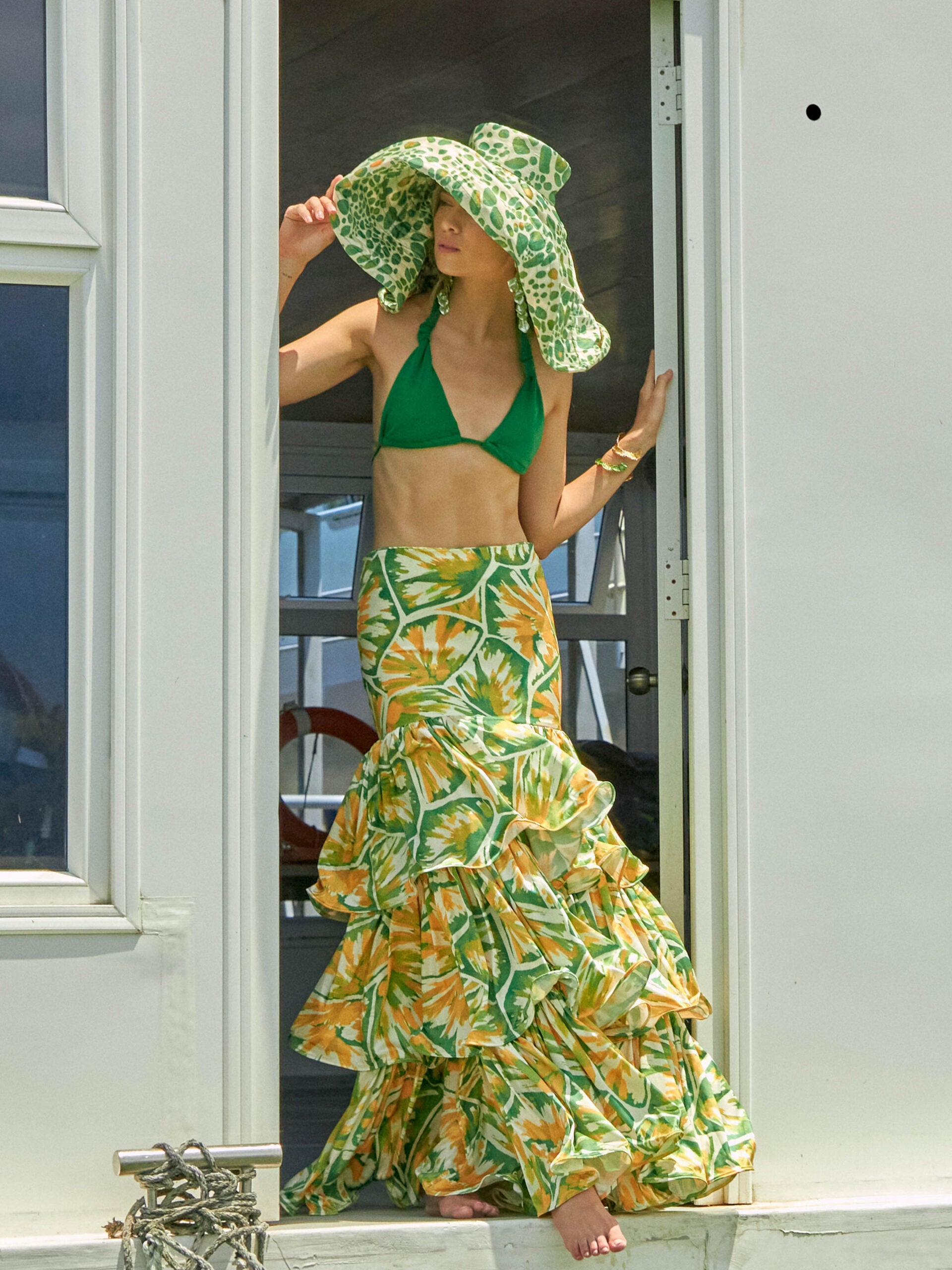 Falda Poema Estampada Verde Estampado