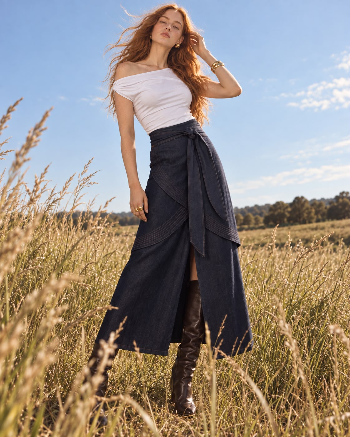 Falda Cachira Jean Azul