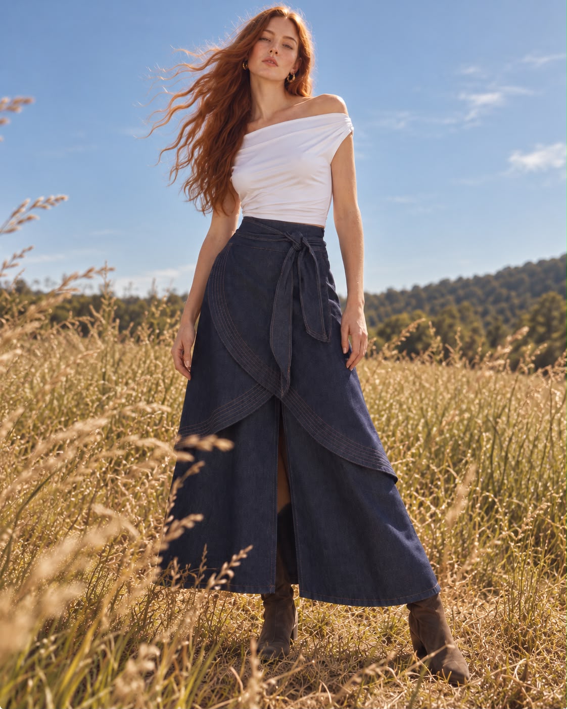 Falda Cachira Jean Azul