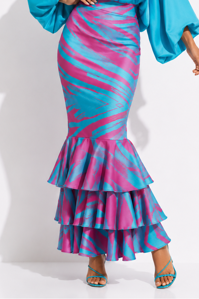 Falda Alesia Techo Fucsia+Turquesa