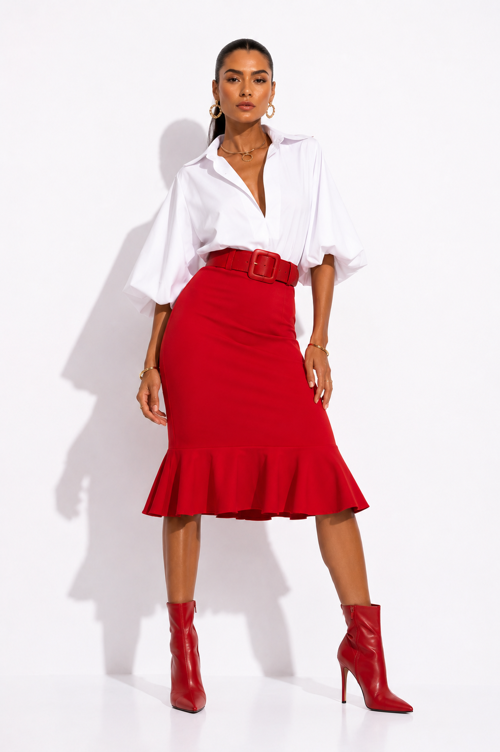 Falda Bardot Rojo