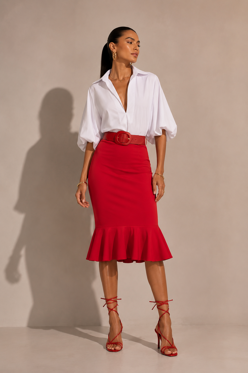 Falda Bardot Rojo