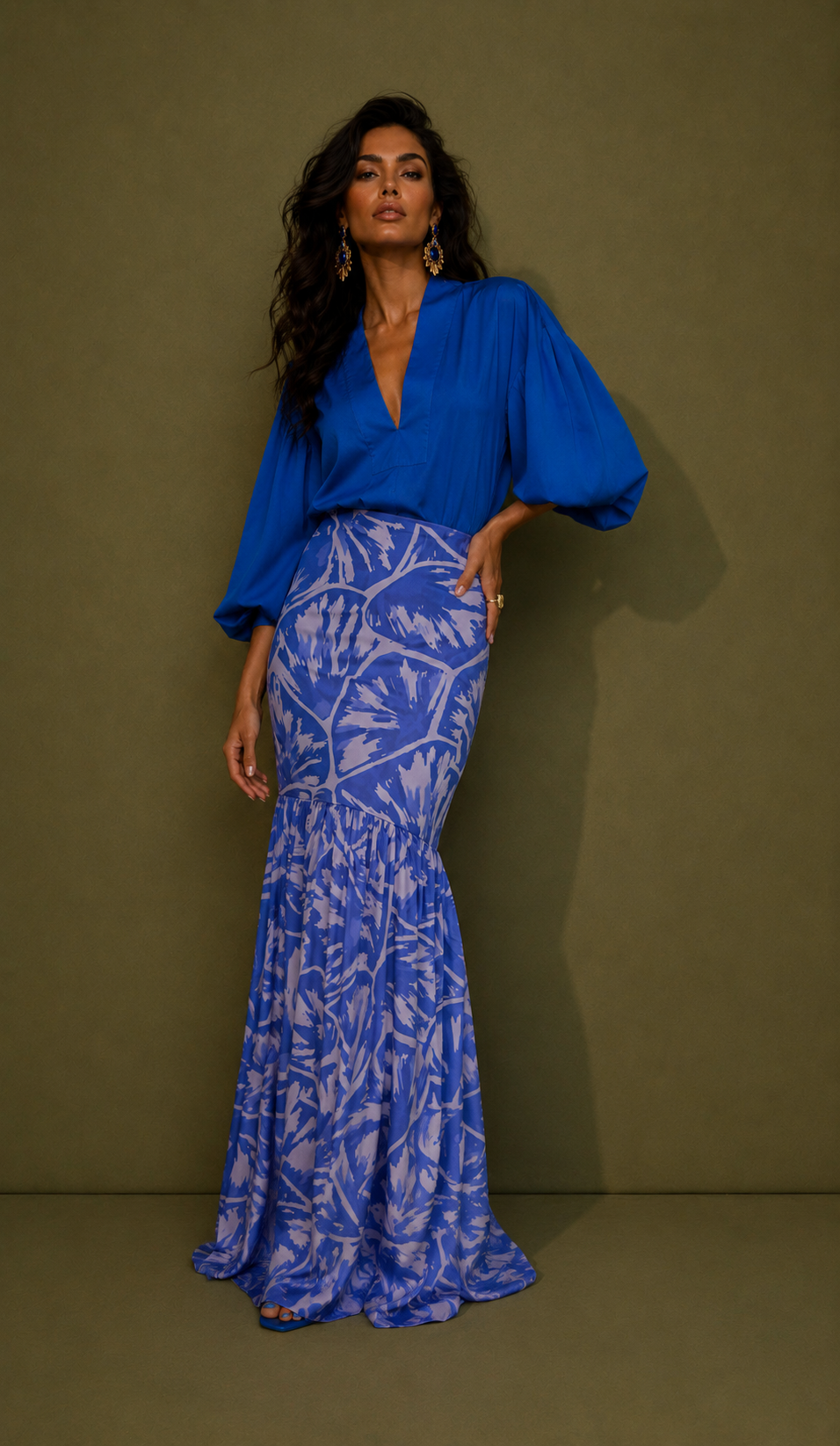 Falda Chimara Tortuga Carey Azul Estampado