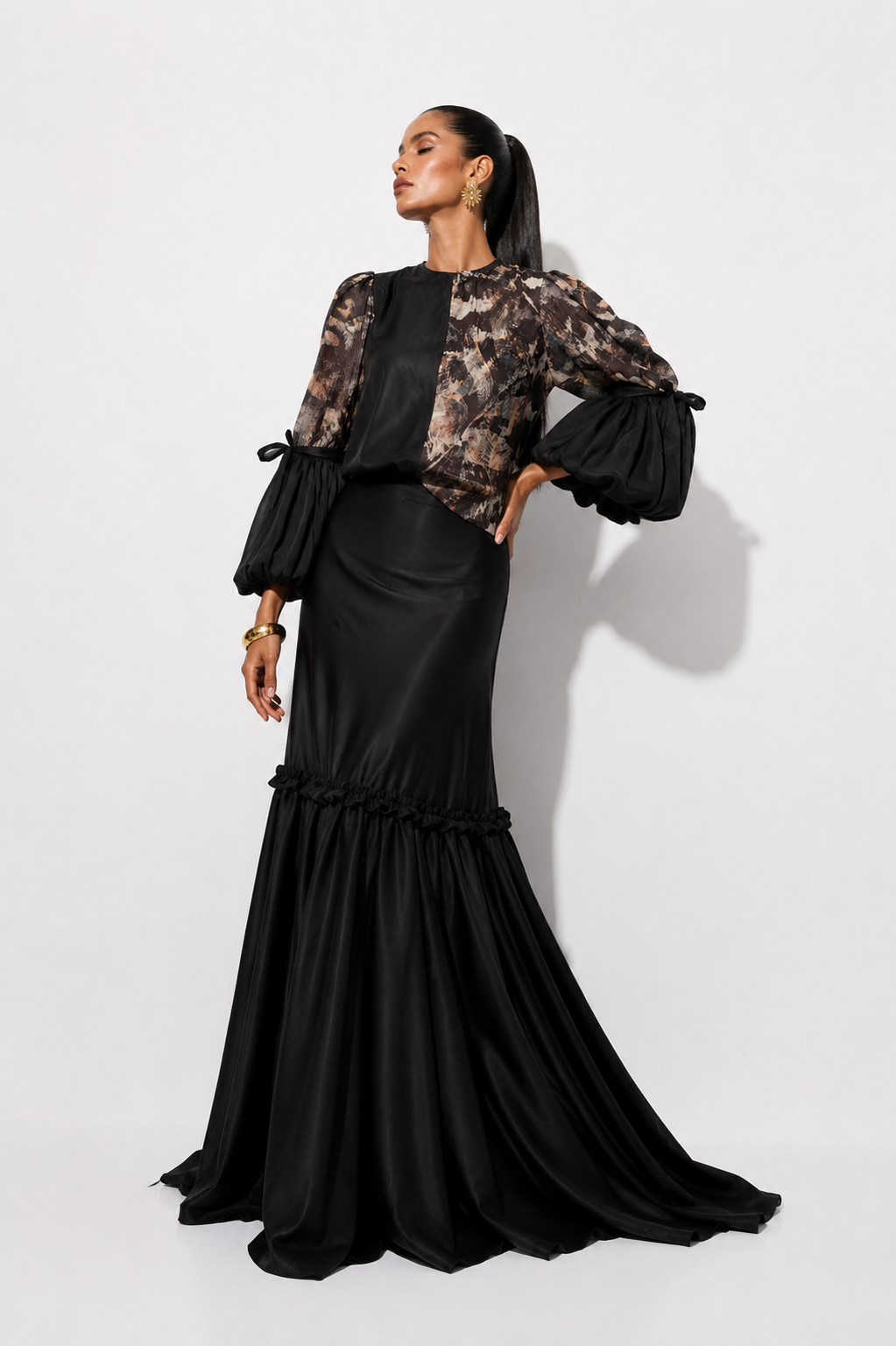 Blusa Cantor Feathers Negro