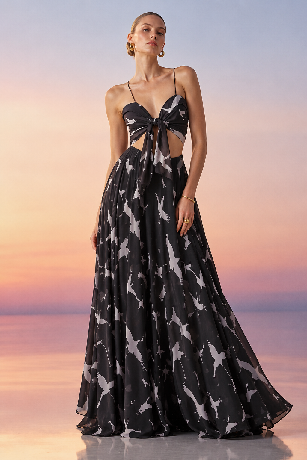 Vestido Gil Gaviotas Negras