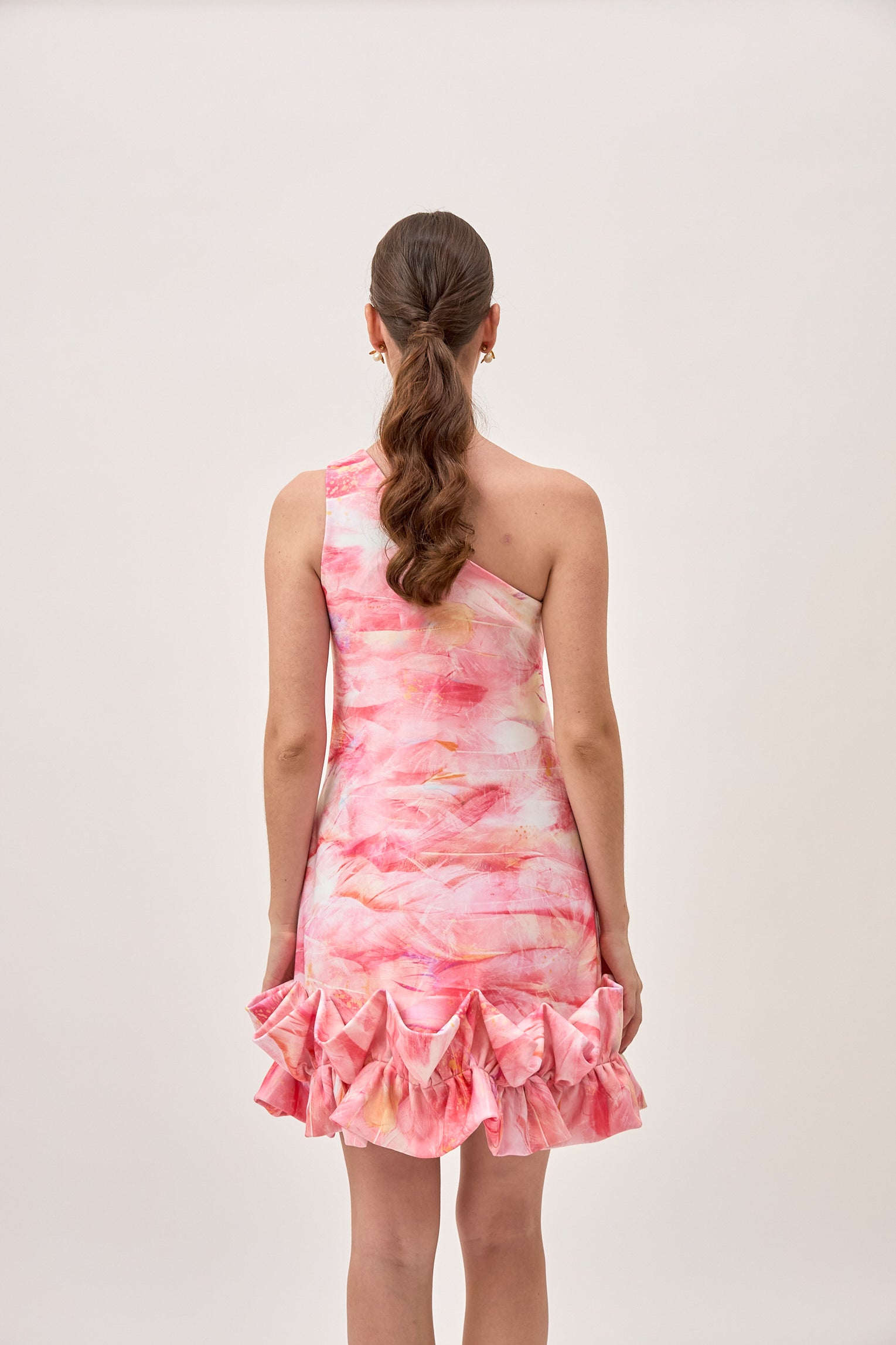 Vestido Chiquima Plumas Salmon