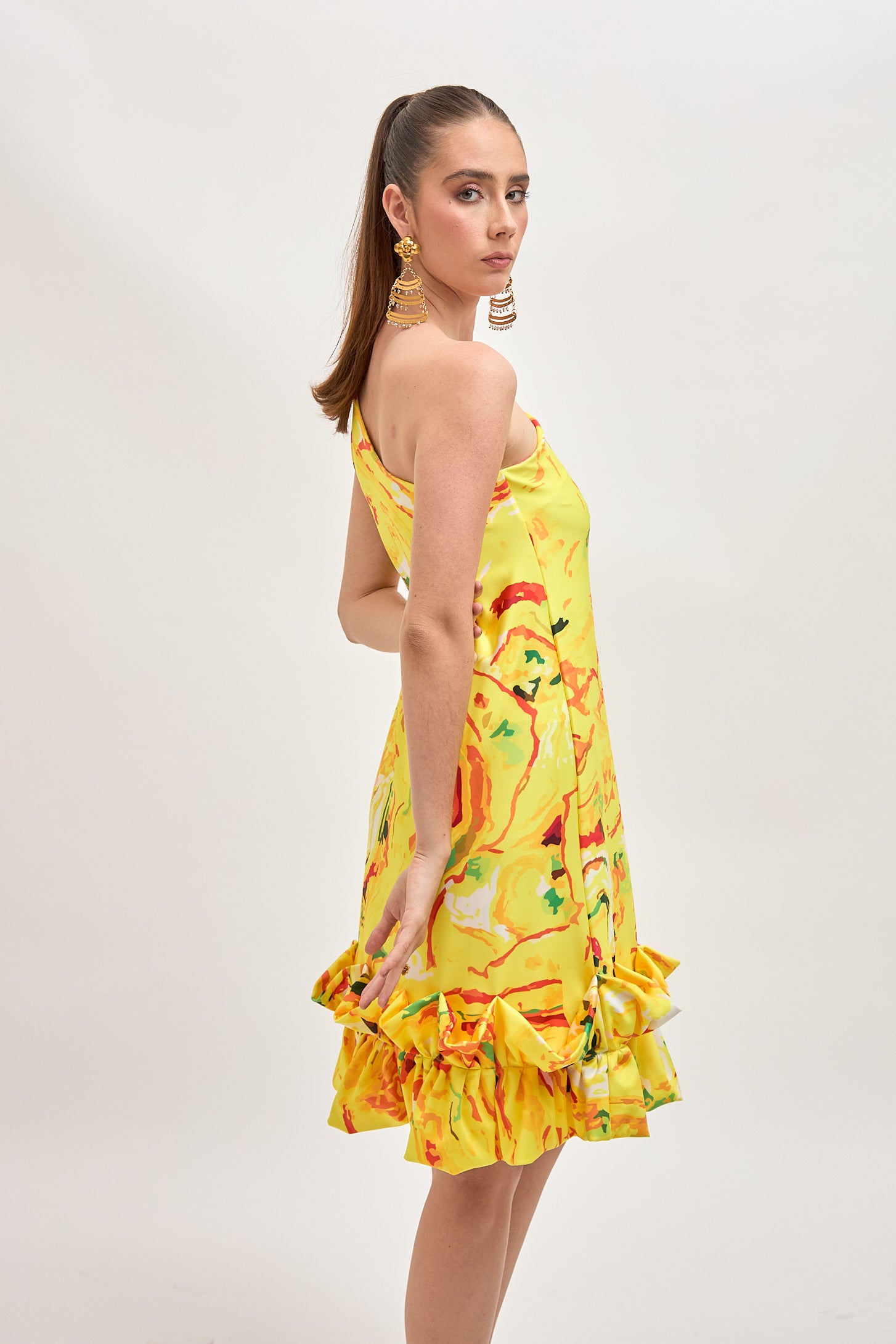 Vestido Chiquima Amarillo Estampado