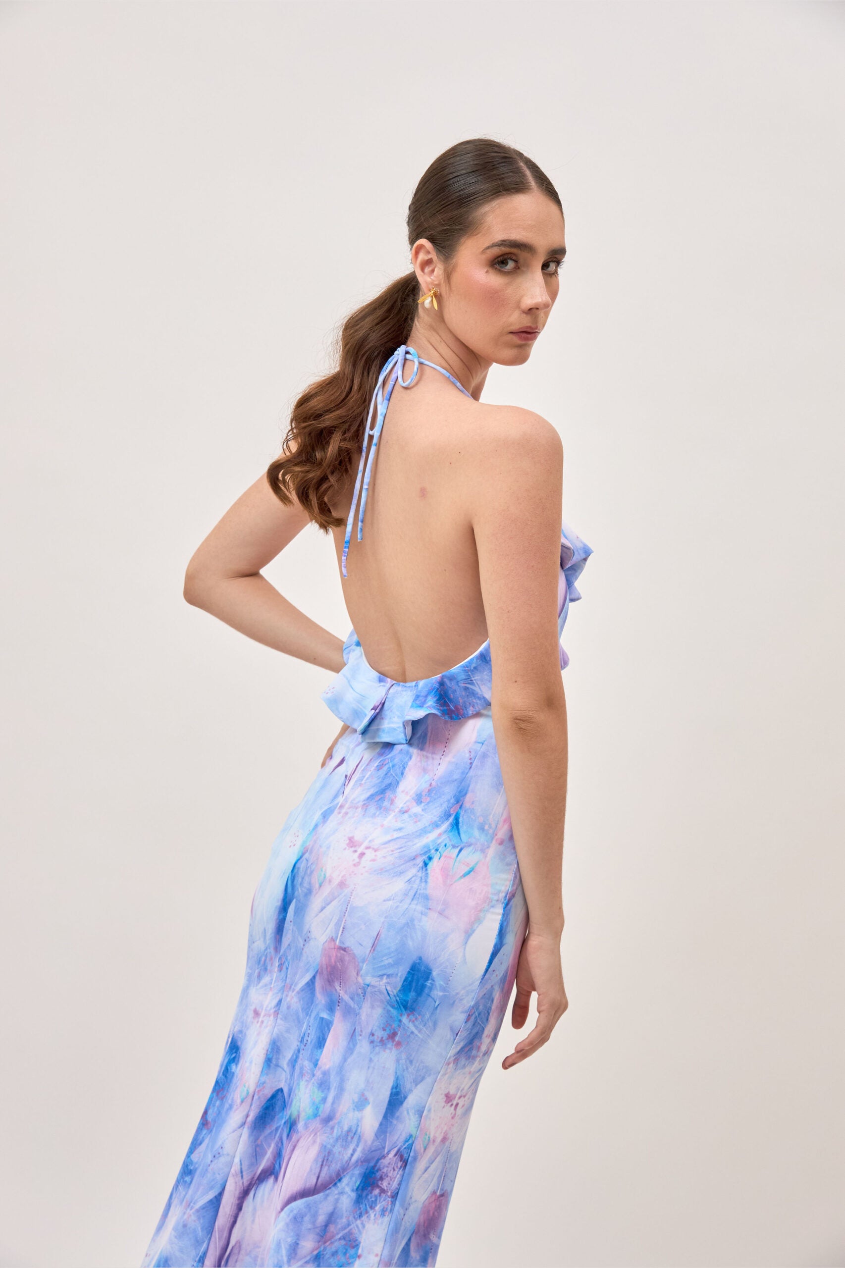 Vestido Pelicano Lila Estampado
