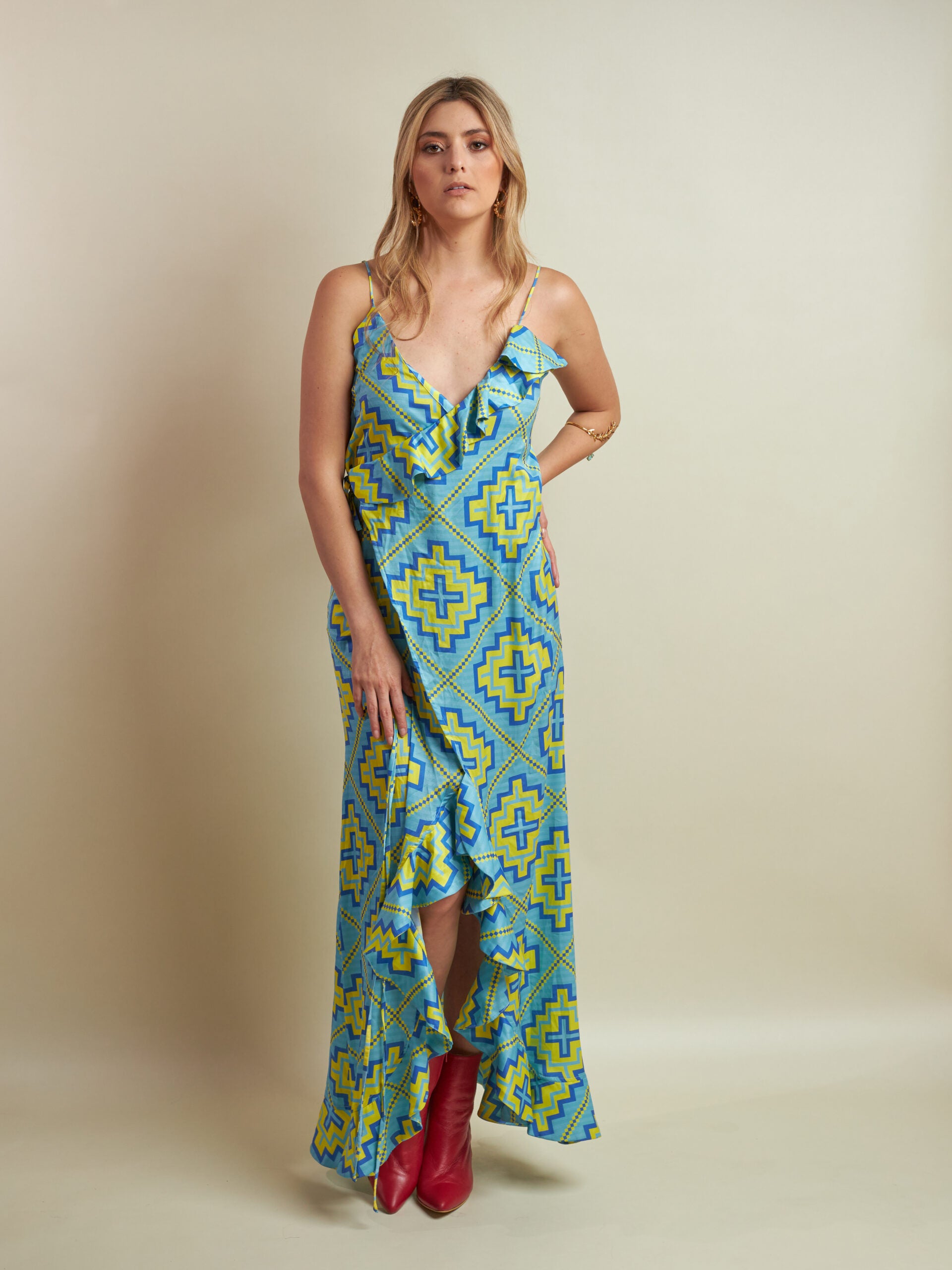 Vestido Samiko Rombos Wayu Azul