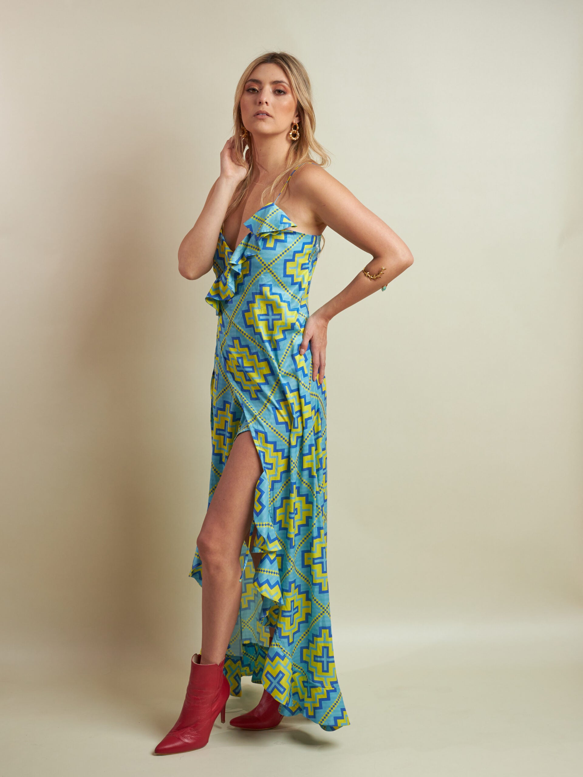 Vestido Samiko Rombos Wayu Azul