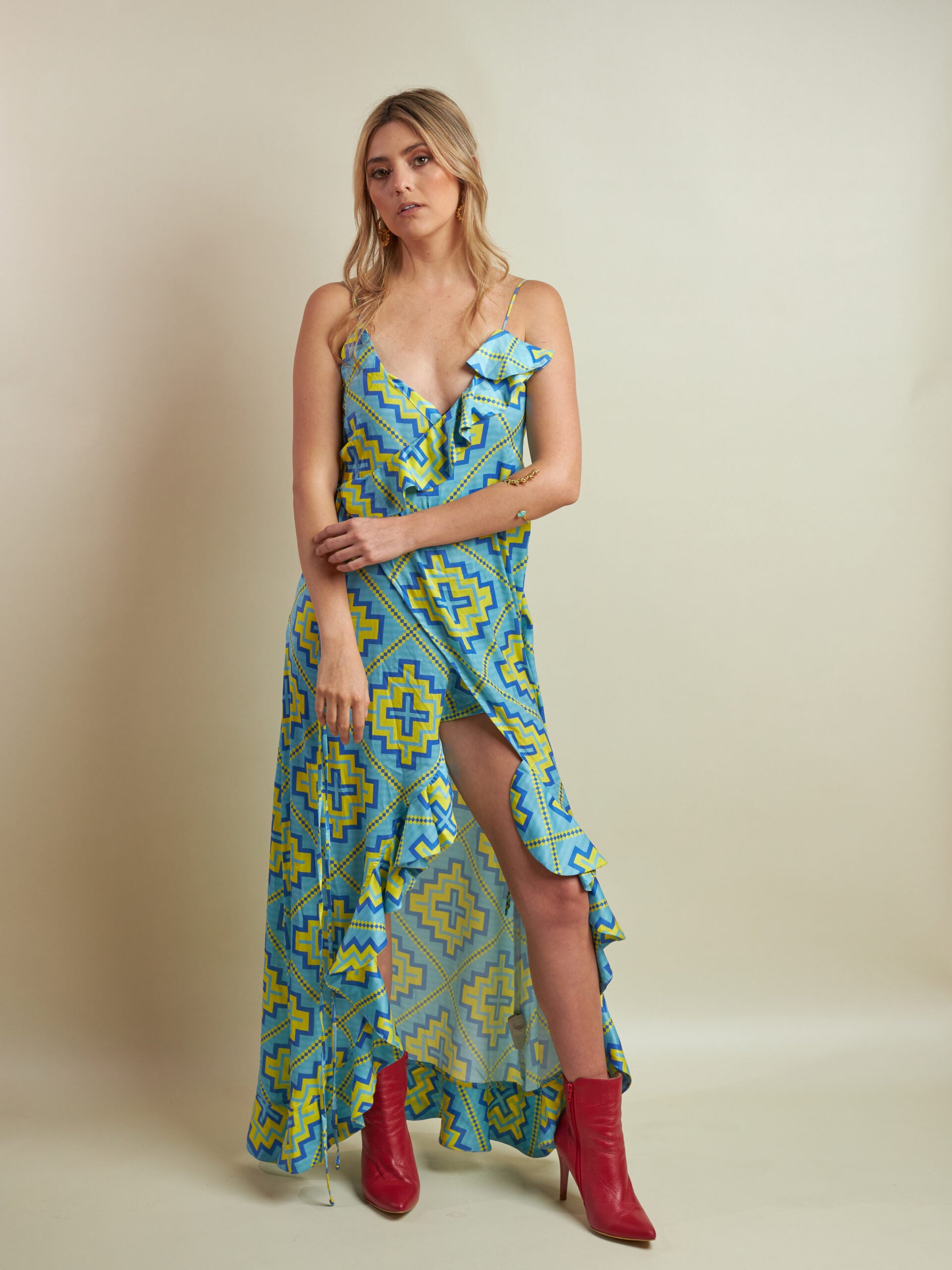 Vestido Samiko Rombos Wayu Azul