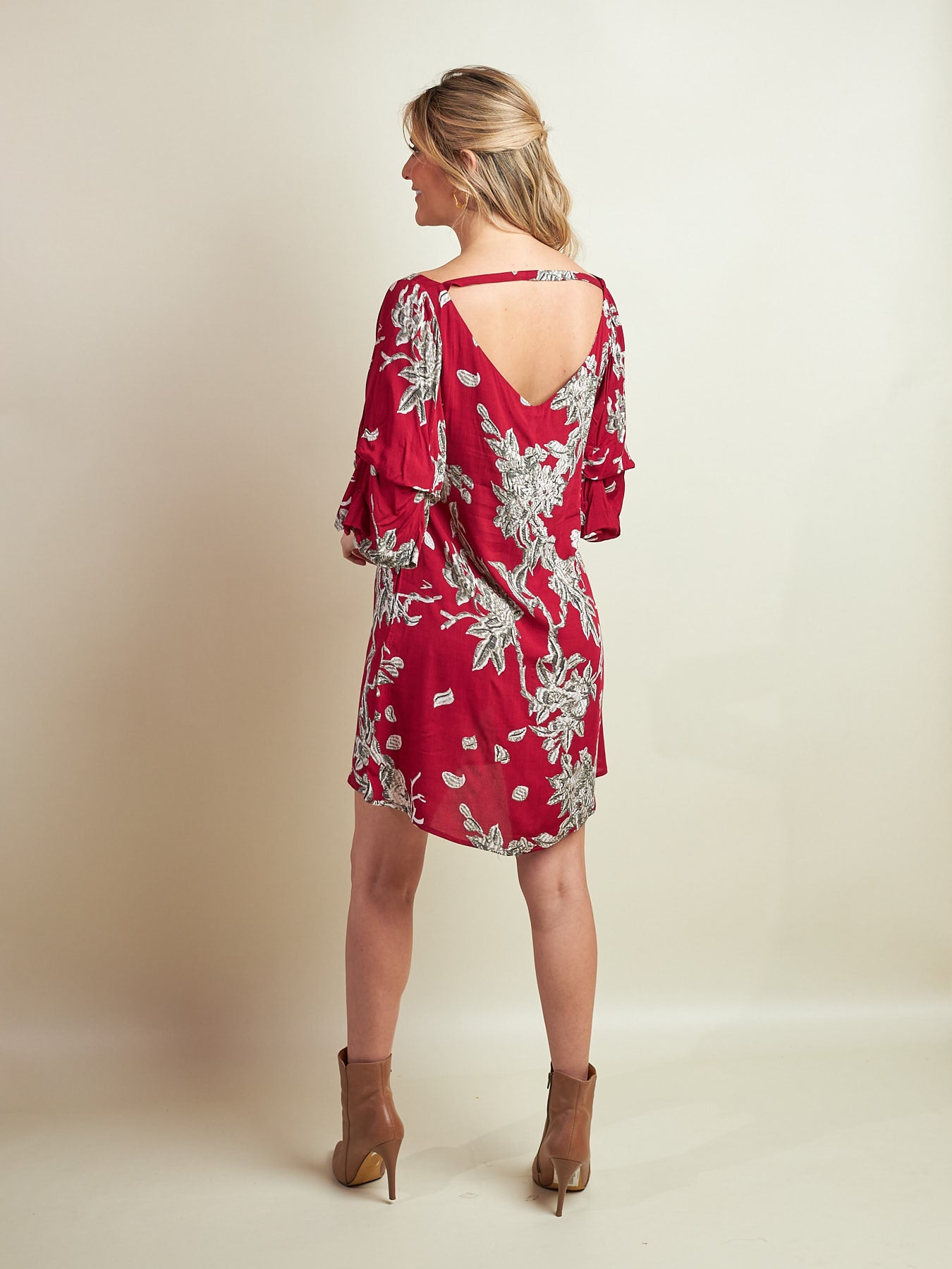 Vestido Brianna Vinotinto Estampado
