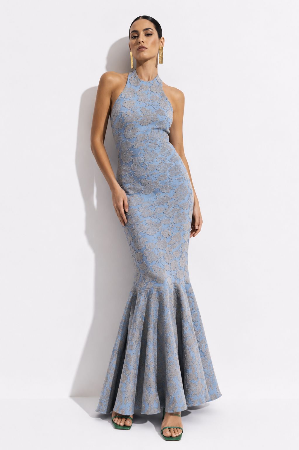 Vestido Onírico Celeste Estampado